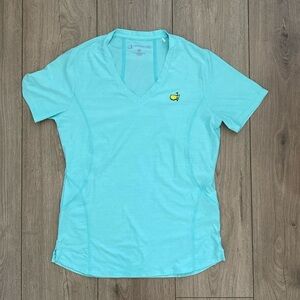 Women’s Augusta Masters Golf Athletic Embroidered Blue Golf Short Sleeve Size XS